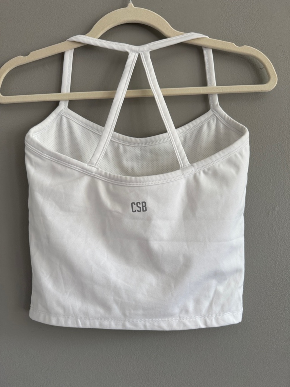 Crop Shop Boutique white strappy sport tank